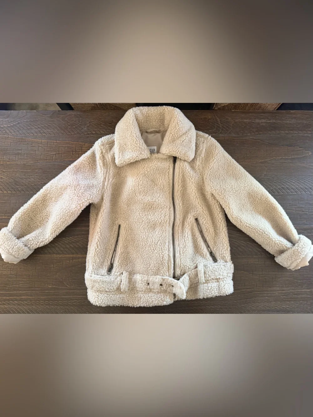 GAP Cream Teddy Sherpa Zip Jacket for Kids